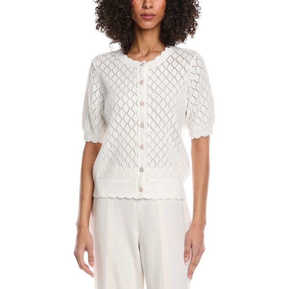Nanette Nanette Lepore Womens Knit Cardigan, White